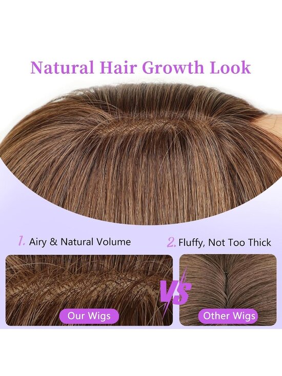 Women\'s Blonde Ombre Heat Resistant Middl Length Natural Layered Straight Wig main image 5